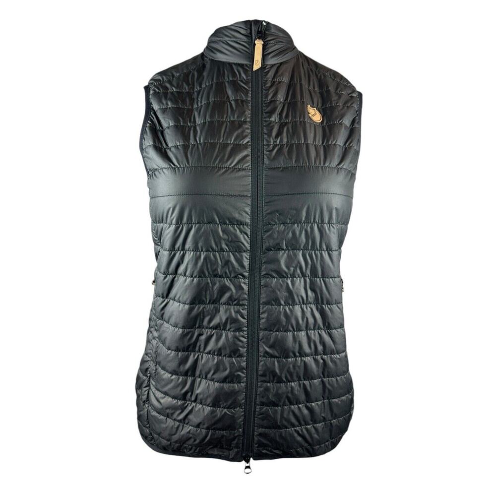 *Read* Fjallraven Abisko Padded Vest Lightweight Zip Puffer Black Women's Medium - Picture 3 of 14